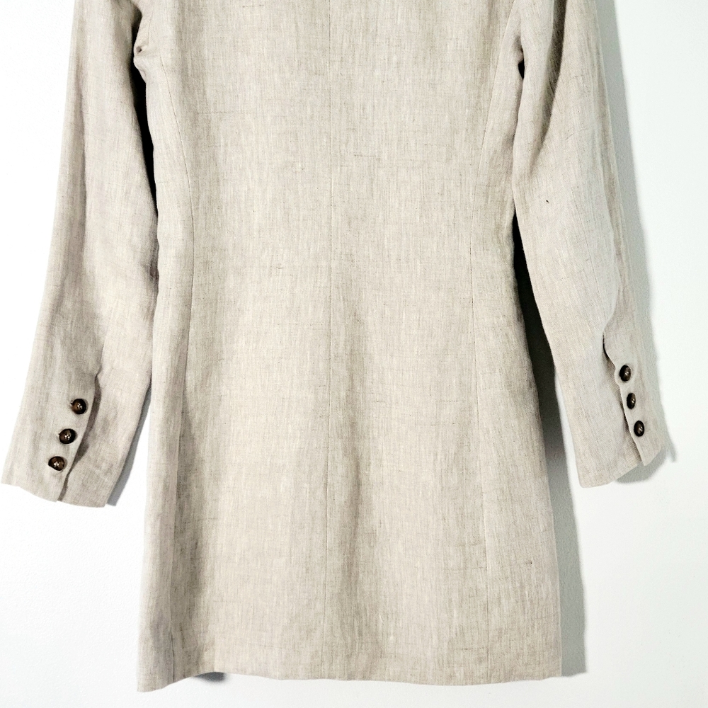 Reformation Aaron Blazer Dress Linen Natural size 2 - Picture 10 of 14